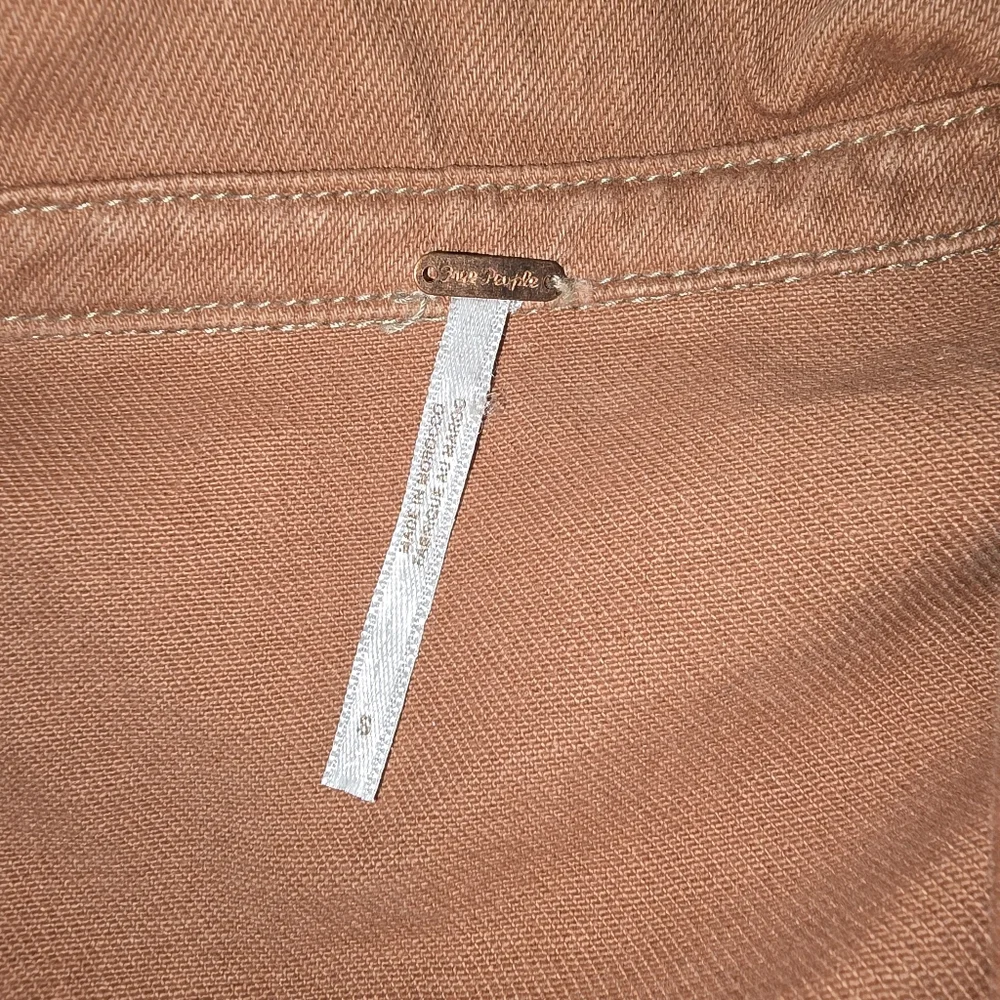 Free People terra cotta Button front shacket womens long sleeve S - Picture 12 of 12